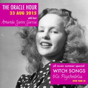 Flyer for the Oracle Hour. 23 August 2015. Image of actress Peggy Cummins.